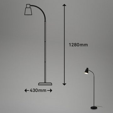 Briloner Leuchten Stehlampe 1474015, LED wechselbar, exkl. 1 x E27 max. 10W, Badezimmer, IP44, weiß, 12 cm