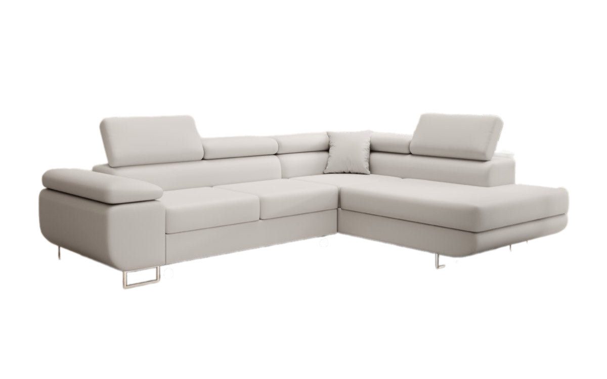 Luxusbetten24 Schlafsofa Designer Sofa Aston Kunstleder, mit Stauraum und Schlaffunktion