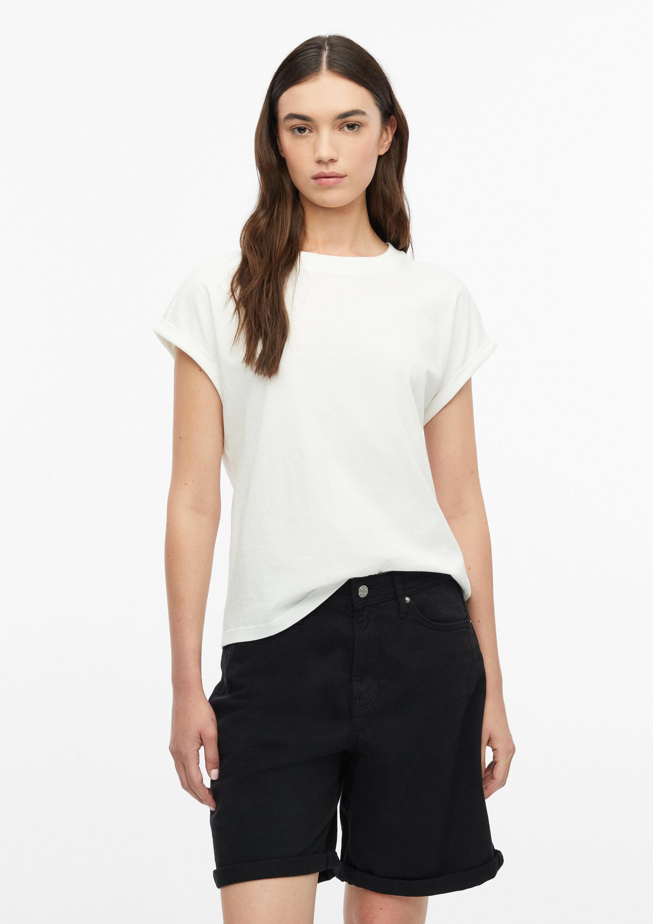 s.Oliver Kurzarmshirt T-Shirt T-Shirt mit überschnittenen Schultern und Turn-up