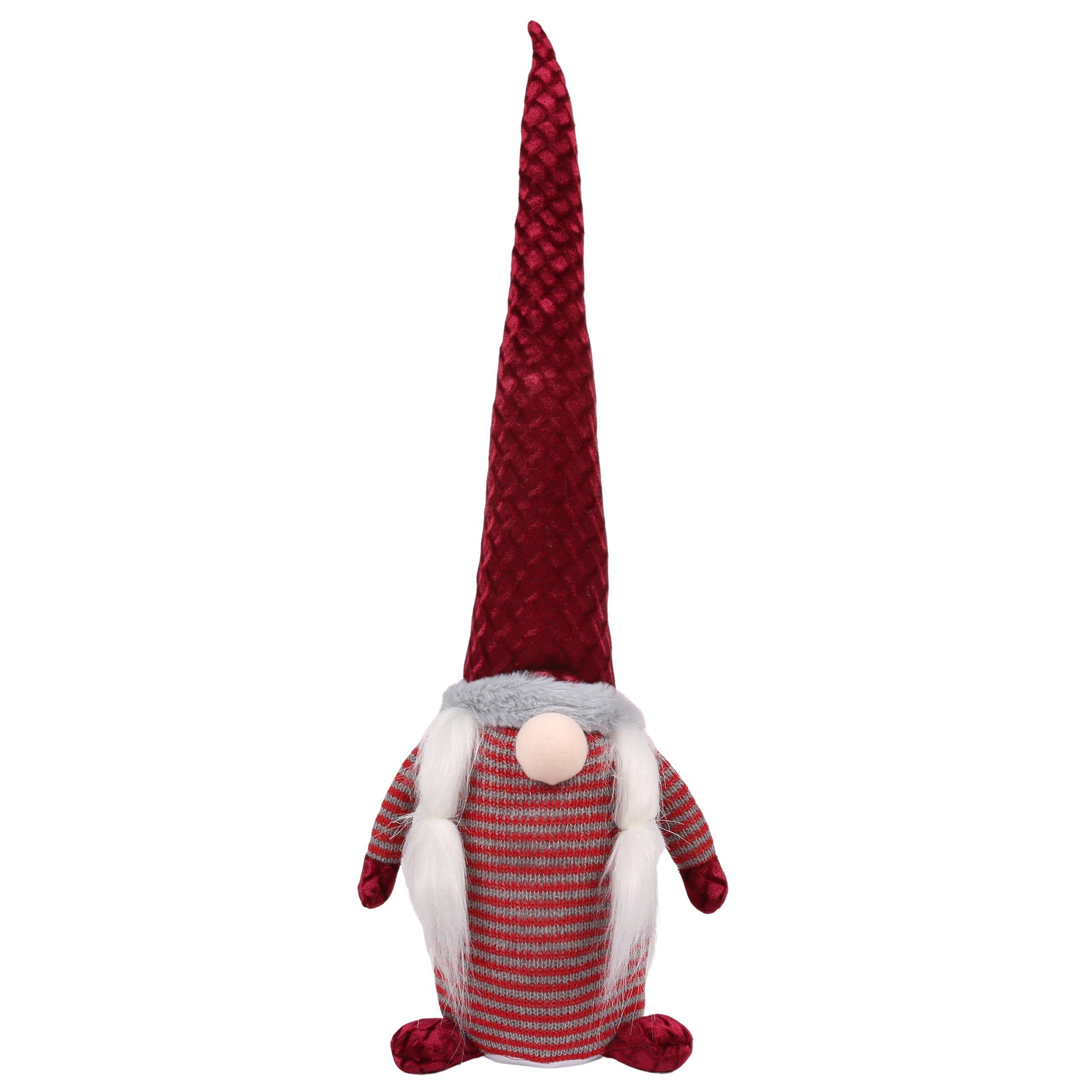 Sarcia.eu Weihnachtsfigur Dunkelroter Weihnachtswichtel, 75 cm