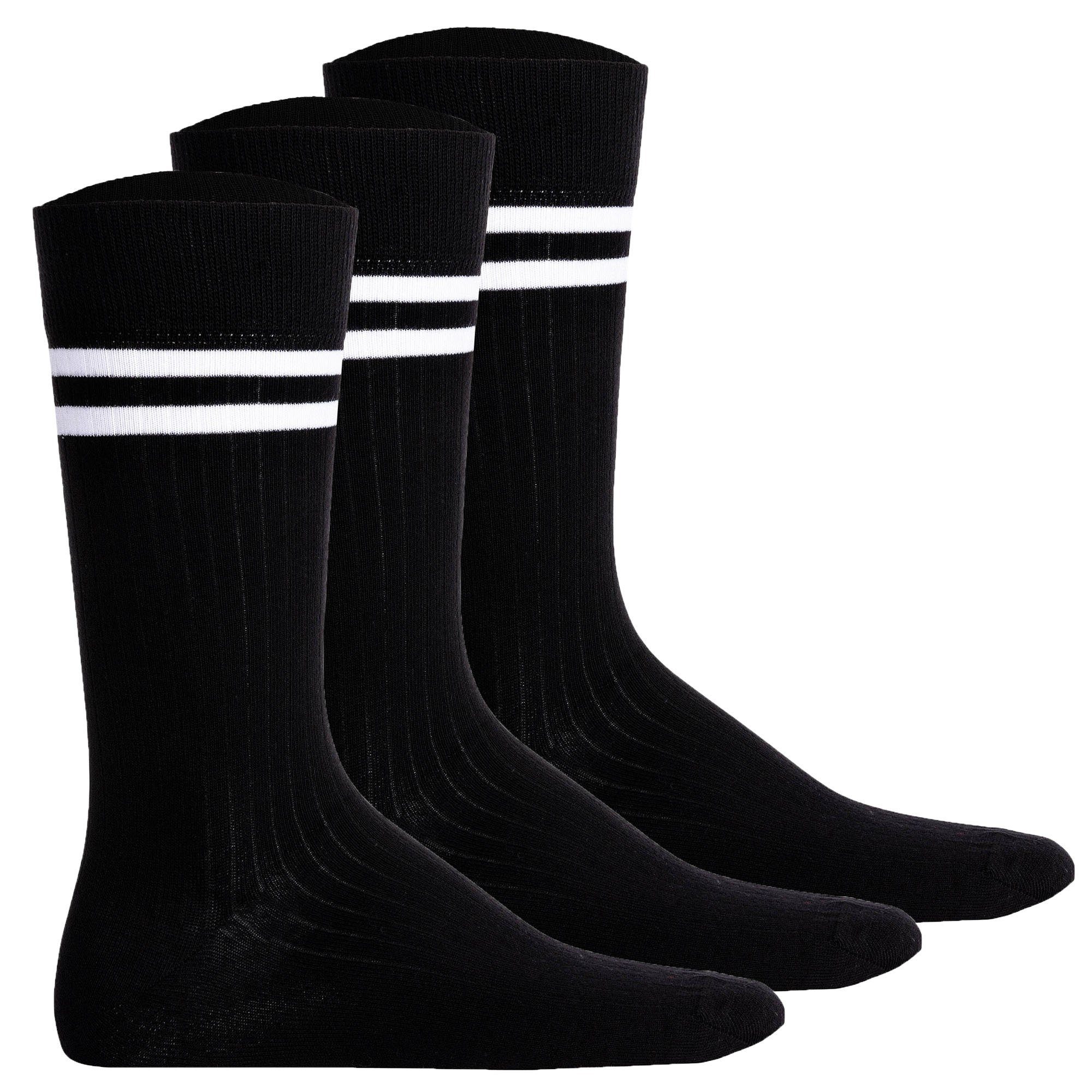 Pepe Jeans Sportsocken Herren - RIB Tennissocken Logo Pack Schwarz 3P, 3er CR