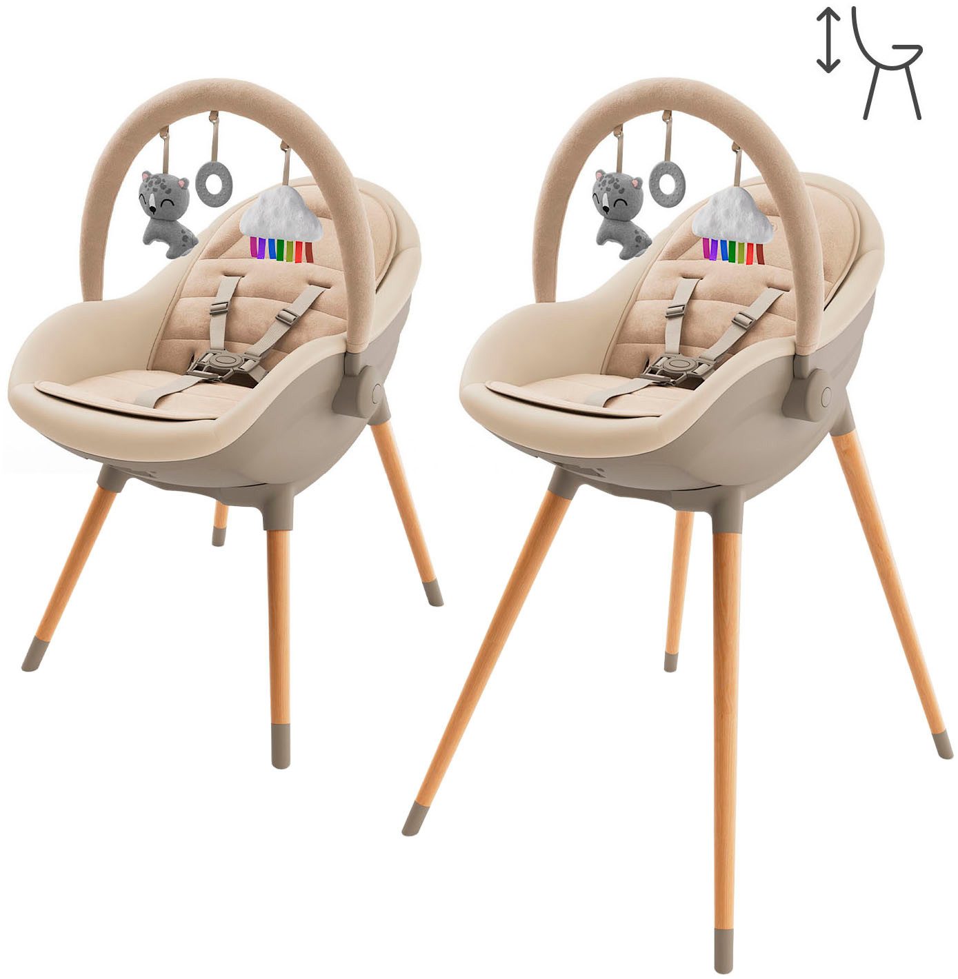 Kinderkraft Kombihochstuhl FINI UP 2in1 (Set, 2 St), mit Spielbügel – Bild 5 von 5
