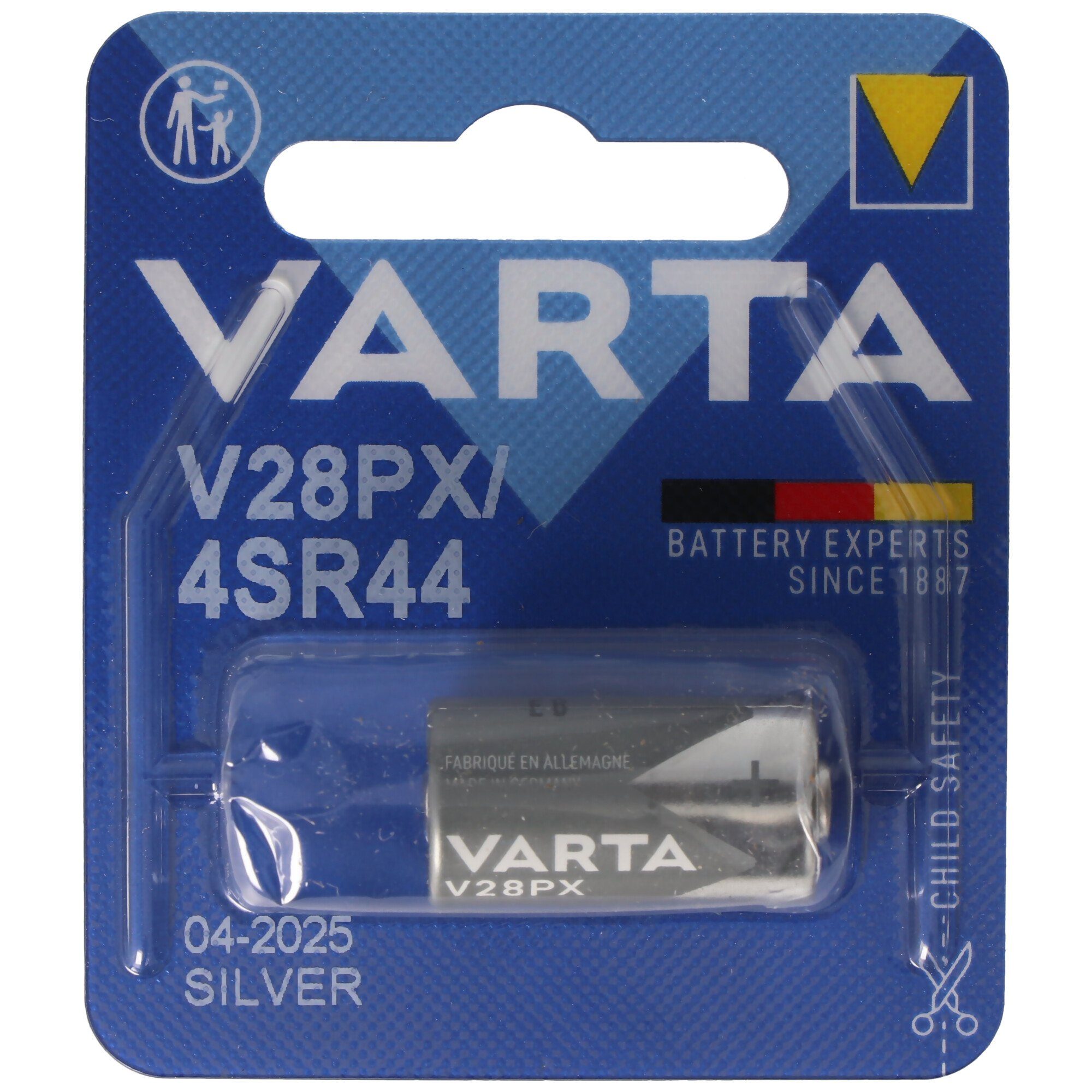 Photo-Batterie, Duracell Varta 4SR44 Fotobatterie, GP476 (6,2 V28PX, VARTA V) PX28,