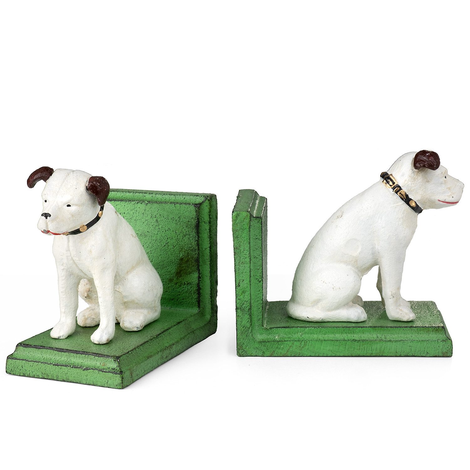 Moritz Buchstütze 2er Set Buchstützen Hund grün, Buchhalter Buchstopper Bücher Halter mit Tiermotiv