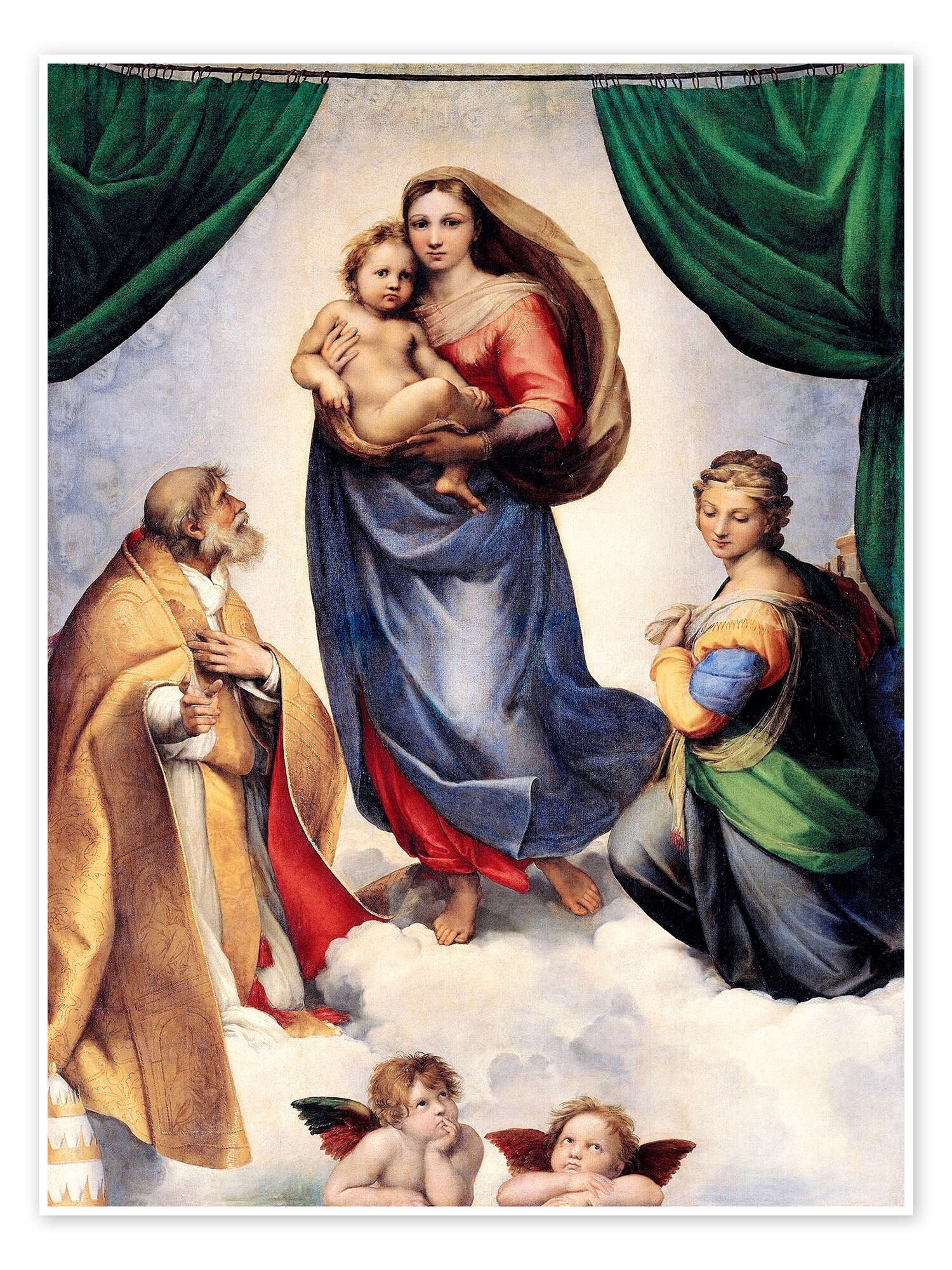 Posterlounge Poster Raffael, Sixtinische Madonna, Schlafzimmer günstig online kaufen