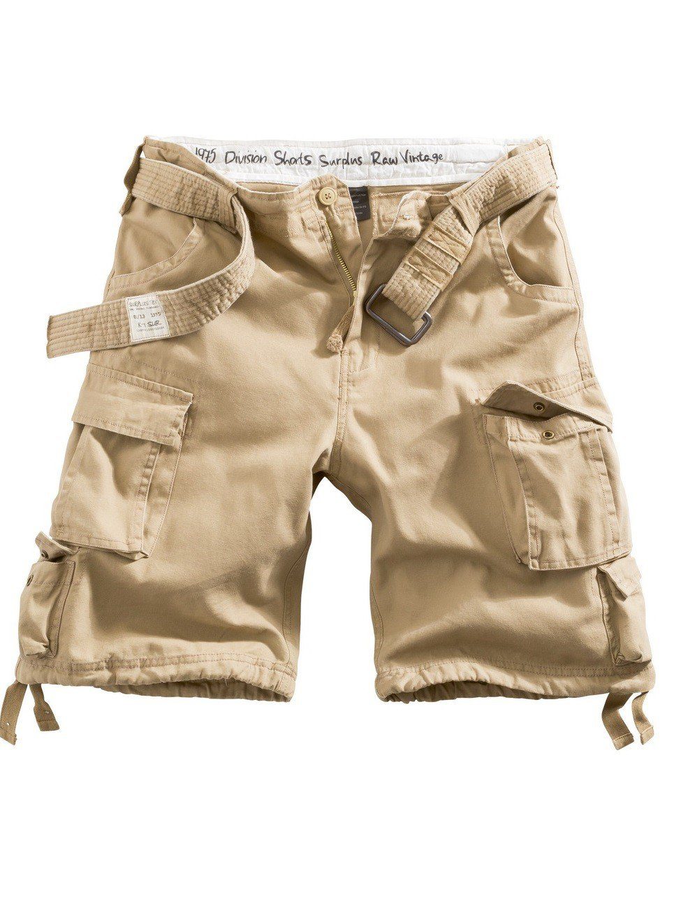 Surplus (07-5598) Shorts Division mit Raw 100% Vintage Washed Beige Baumwolle