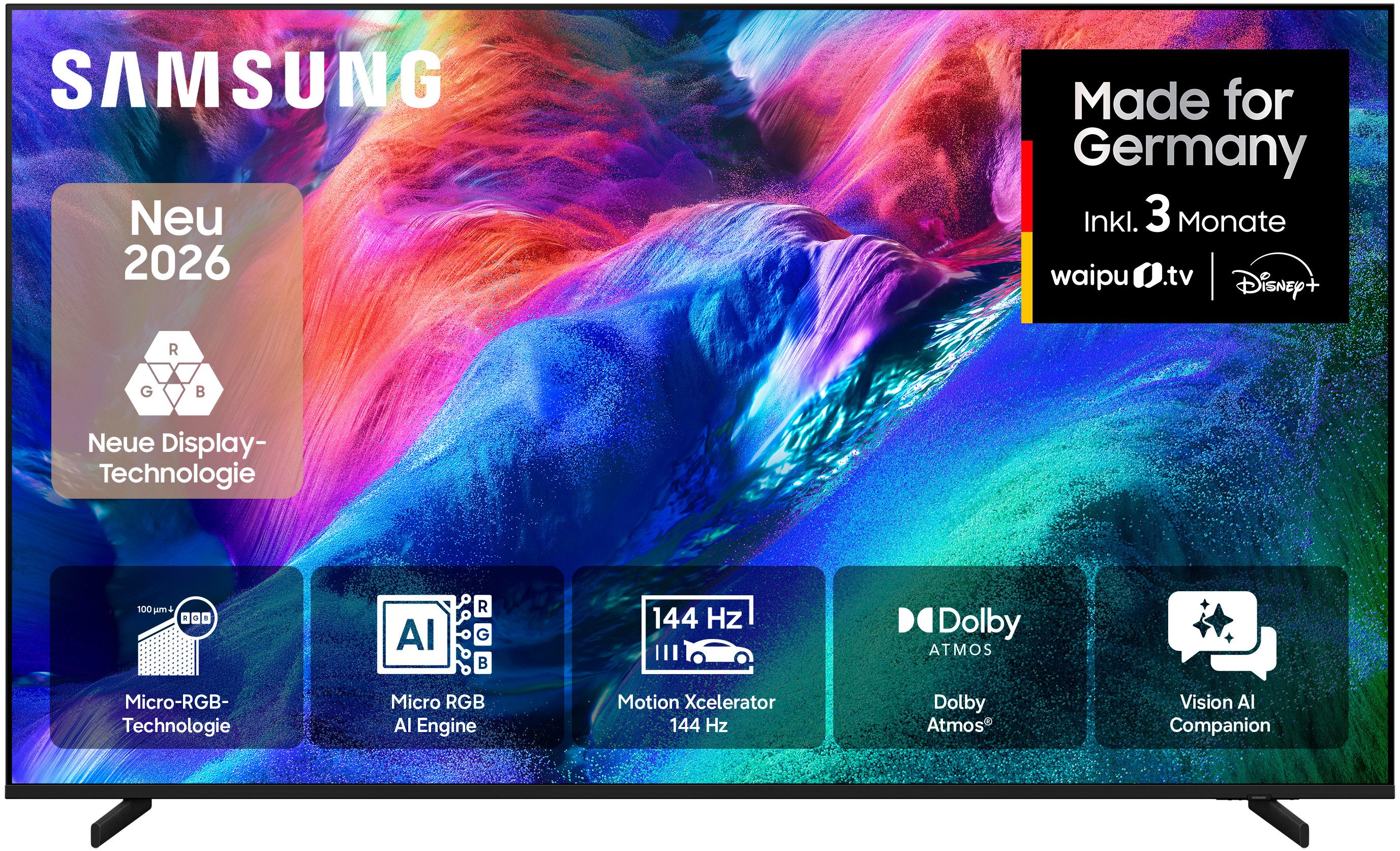 Samsung GMR55R85HAU LCD-LED Fernseher (138 cm/55 Zoll, 4K Ultra HD, Smart-TV, Micro RGB, 100% BT.2020 Farbraum, Motion Xcelerator 144Hz, Dolby Atmos)