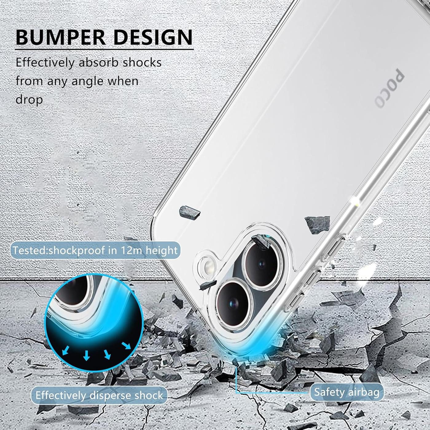 CoolGadget Handyhülle Transparent Ultra Slim Case für Xiaomi Poco X8 Pro 6,59 Zoll, Silikon Hülle Dünne Schutzhülle für Xiaomi Poco X8 Pro 5G Hülle – Bild 5 von 5