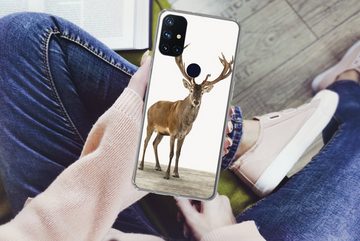 MuchoWow Handyhülle Hirsche - Tiere - Geweih - Kinder - Mädchen - Jungen, Phone Case, Handyhülle OnePlus Nord N10 5G, Silikon, Schutzhülle