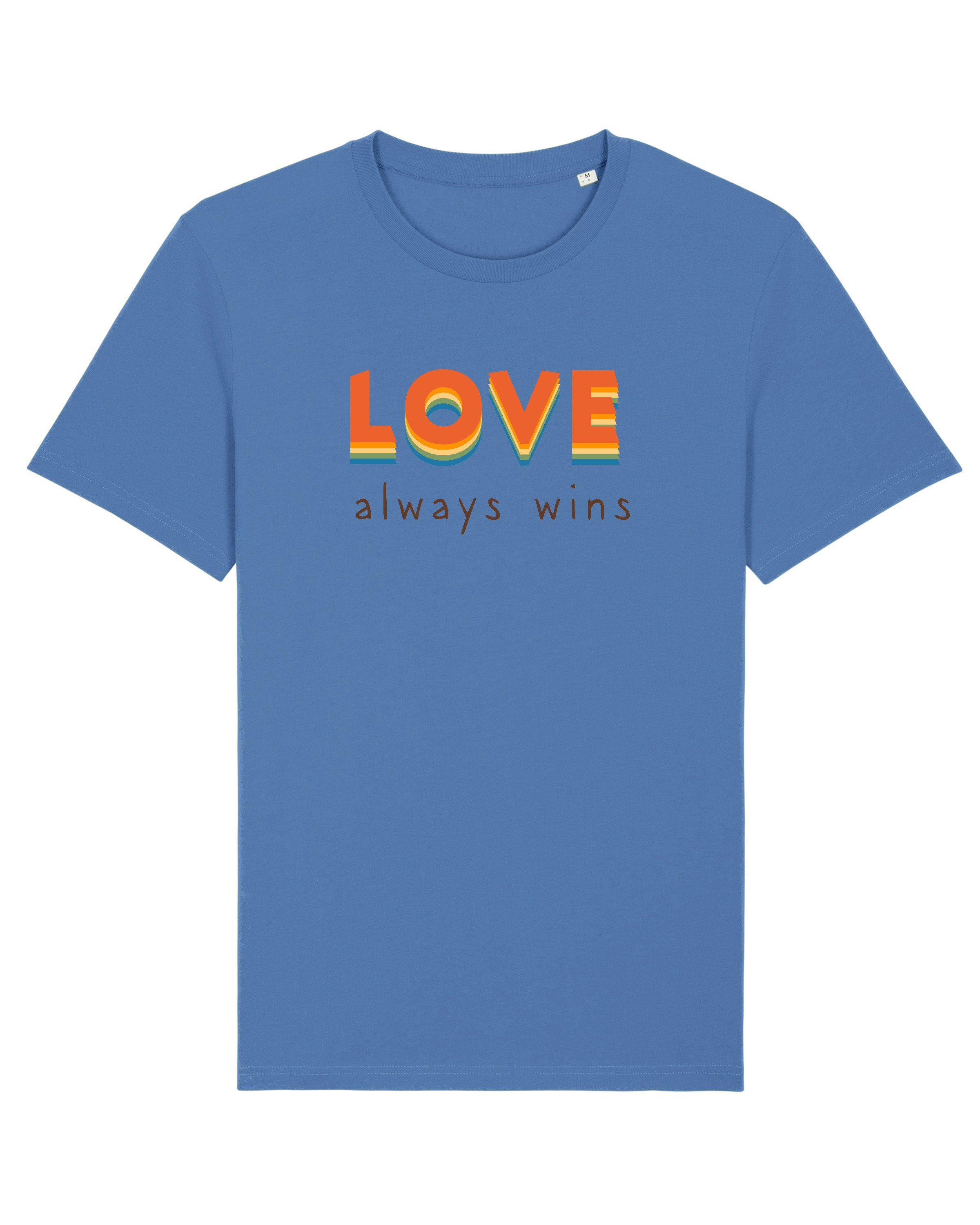 wat? Apparel Print-Shirt Love always wins (1-tlg) Bright Blue