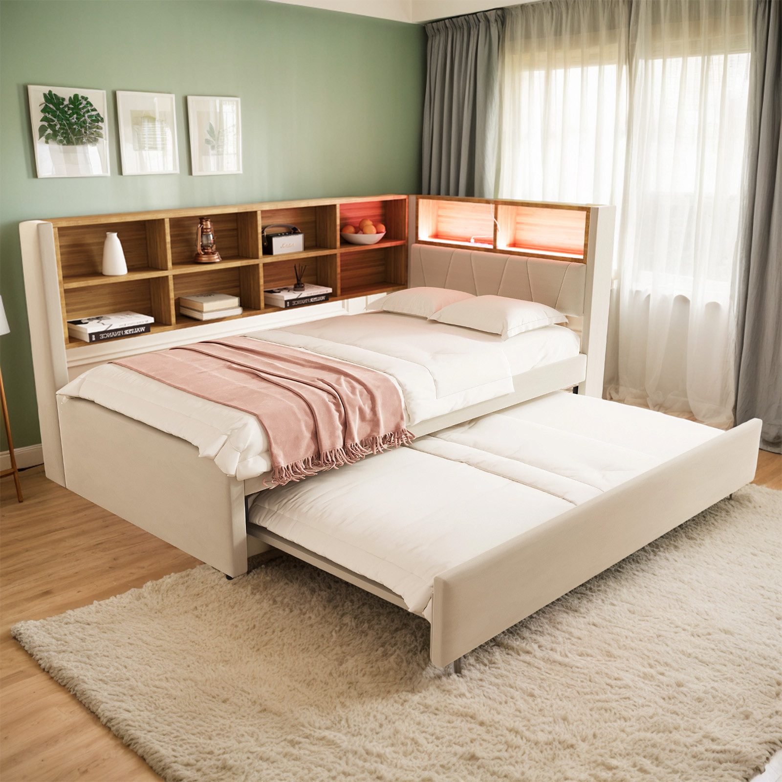 OKWISH Kinderbett Schlafsofa Funktionsbett Stauraumbett (Multifunktionales günstig online kaufen