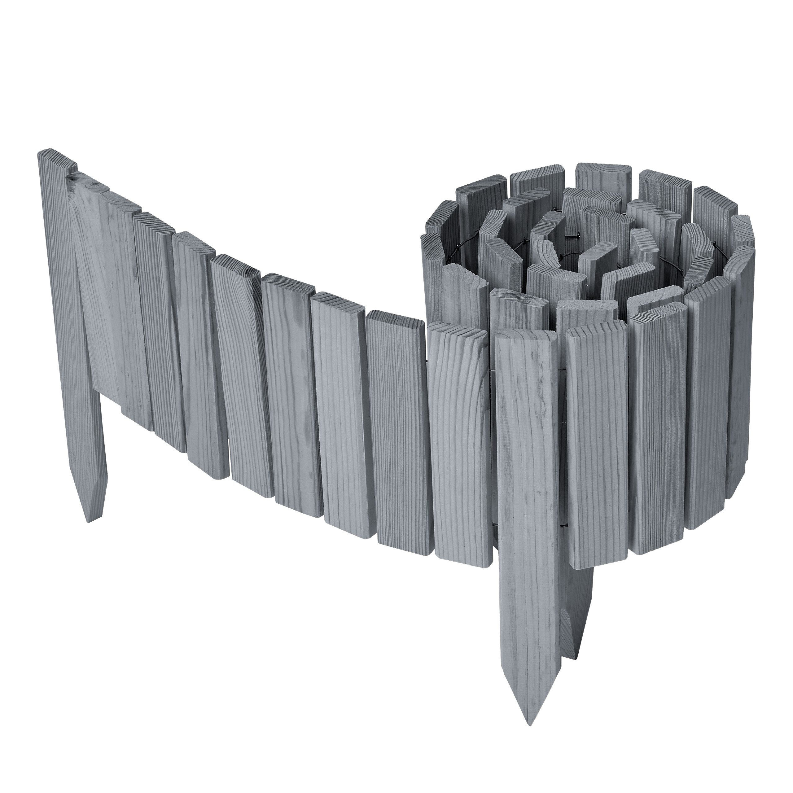 Garronda Zaun Rasenkante Holz Beeteimfassung 200 cm Flexibler Rollborder GD-0149, (1-St)