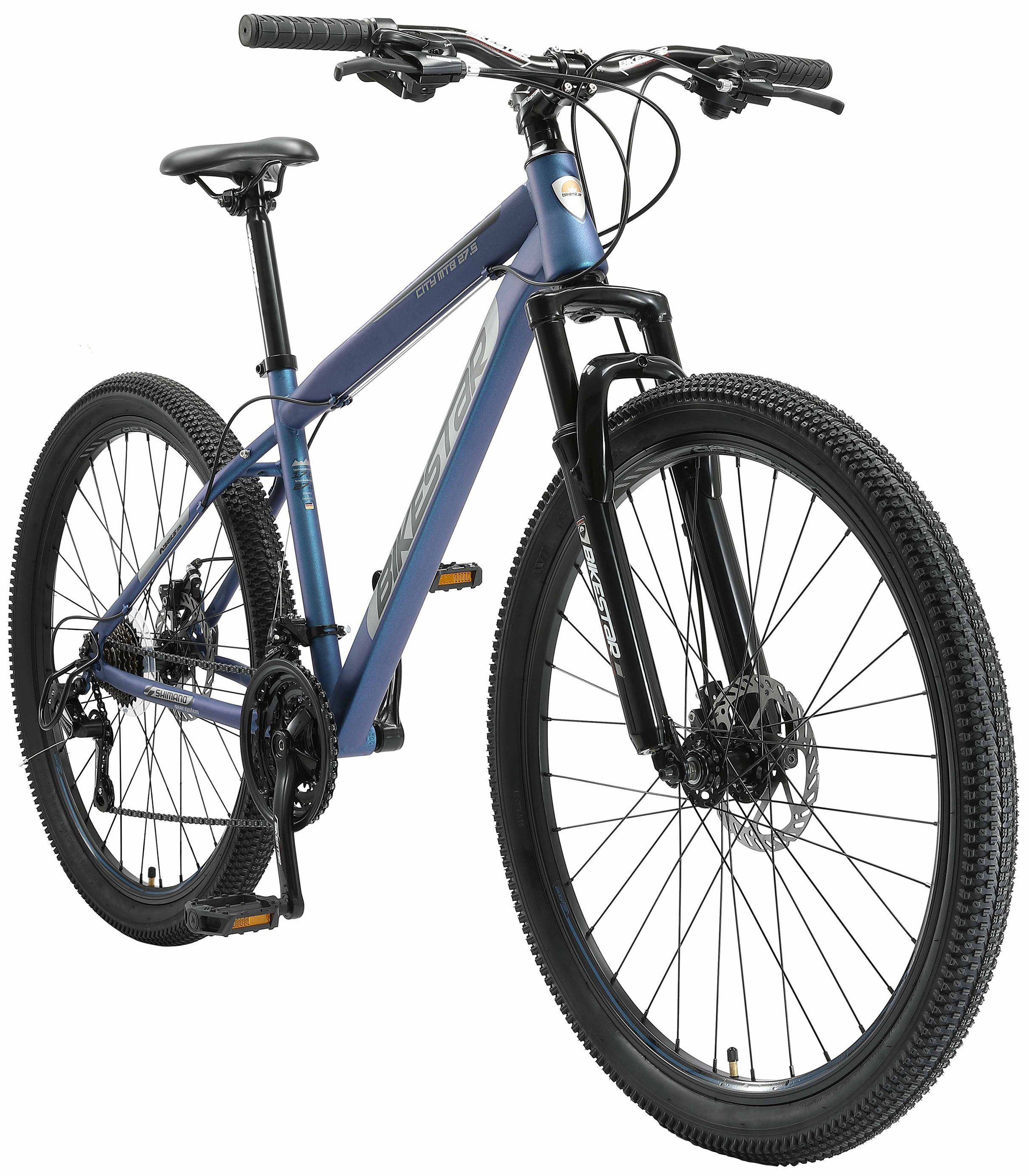 Bikestar Mountainbike, 21 Gang Shimano RD-TY300 Schaltwerk, Kettenschaltung, für Damen und Herren, Kettenschaltung