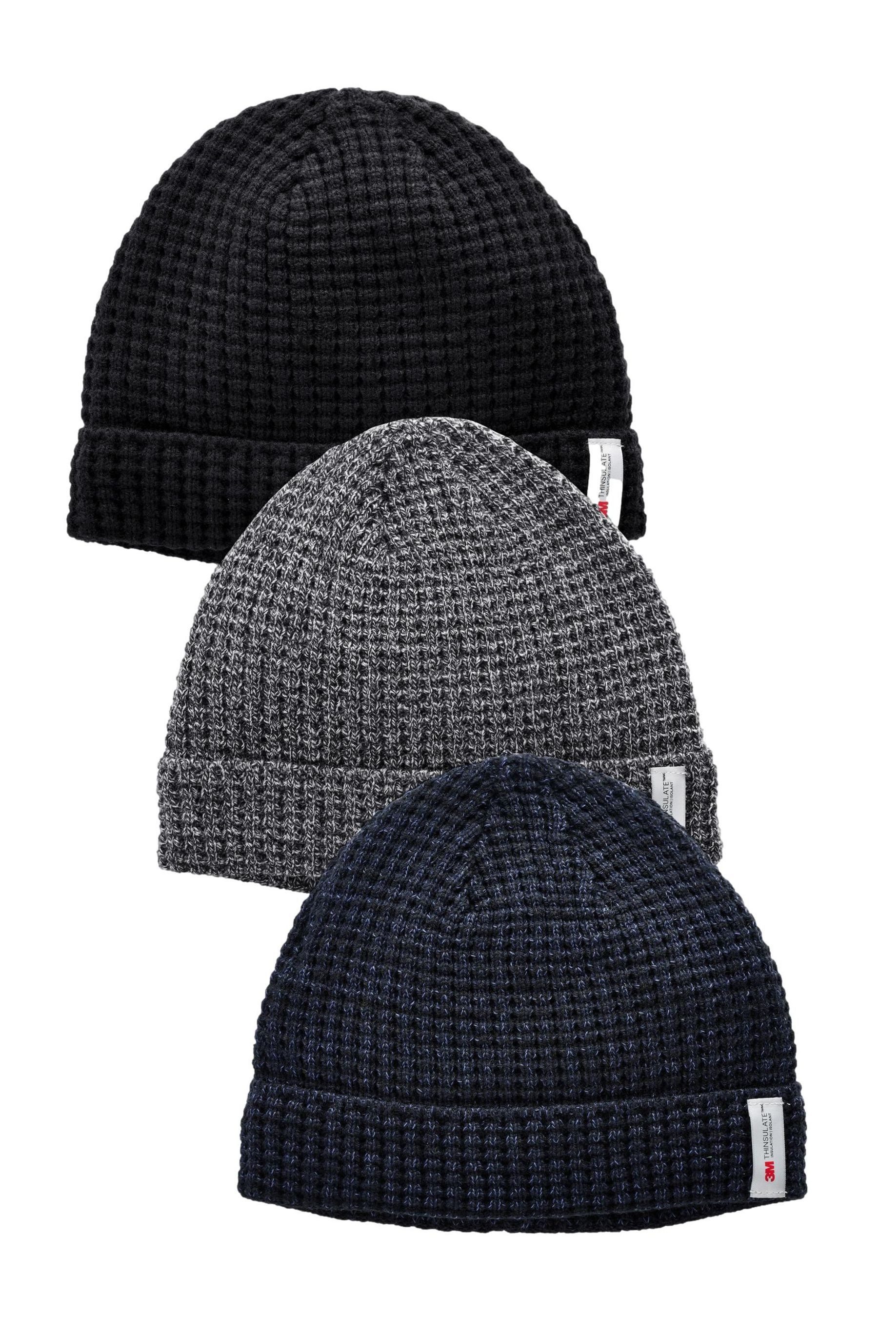 Beanie Thinsulate Gefütterte Strickmützen, 3er-Pack