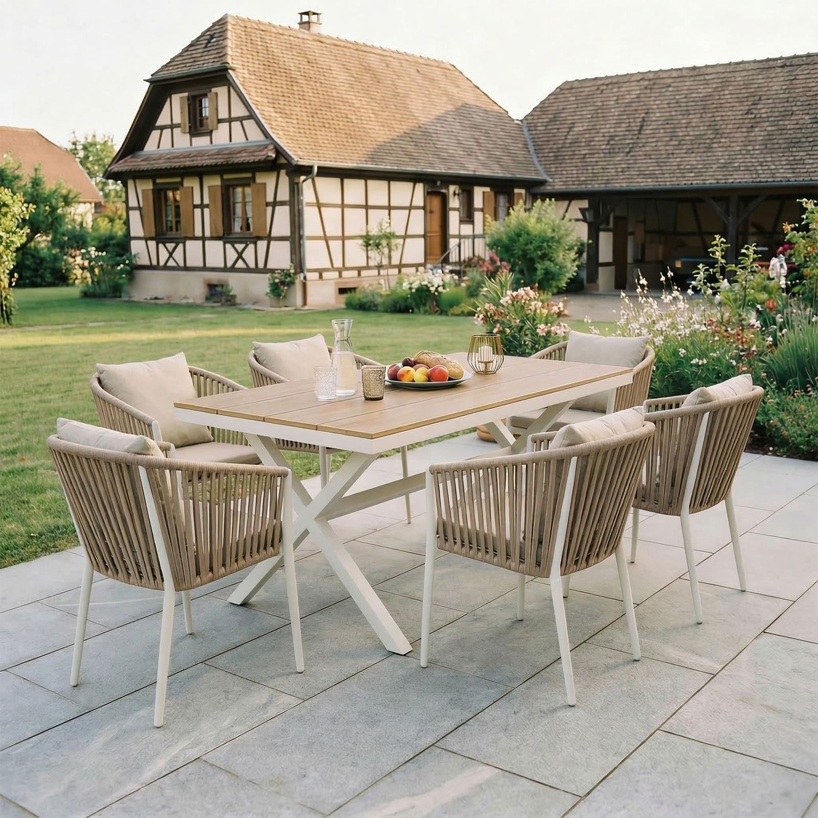 IDIMEX Garten-Essgruppe ISOLA, Gartenmöbel Set 6 Personen wetterfest aus Al günstig online kaufen