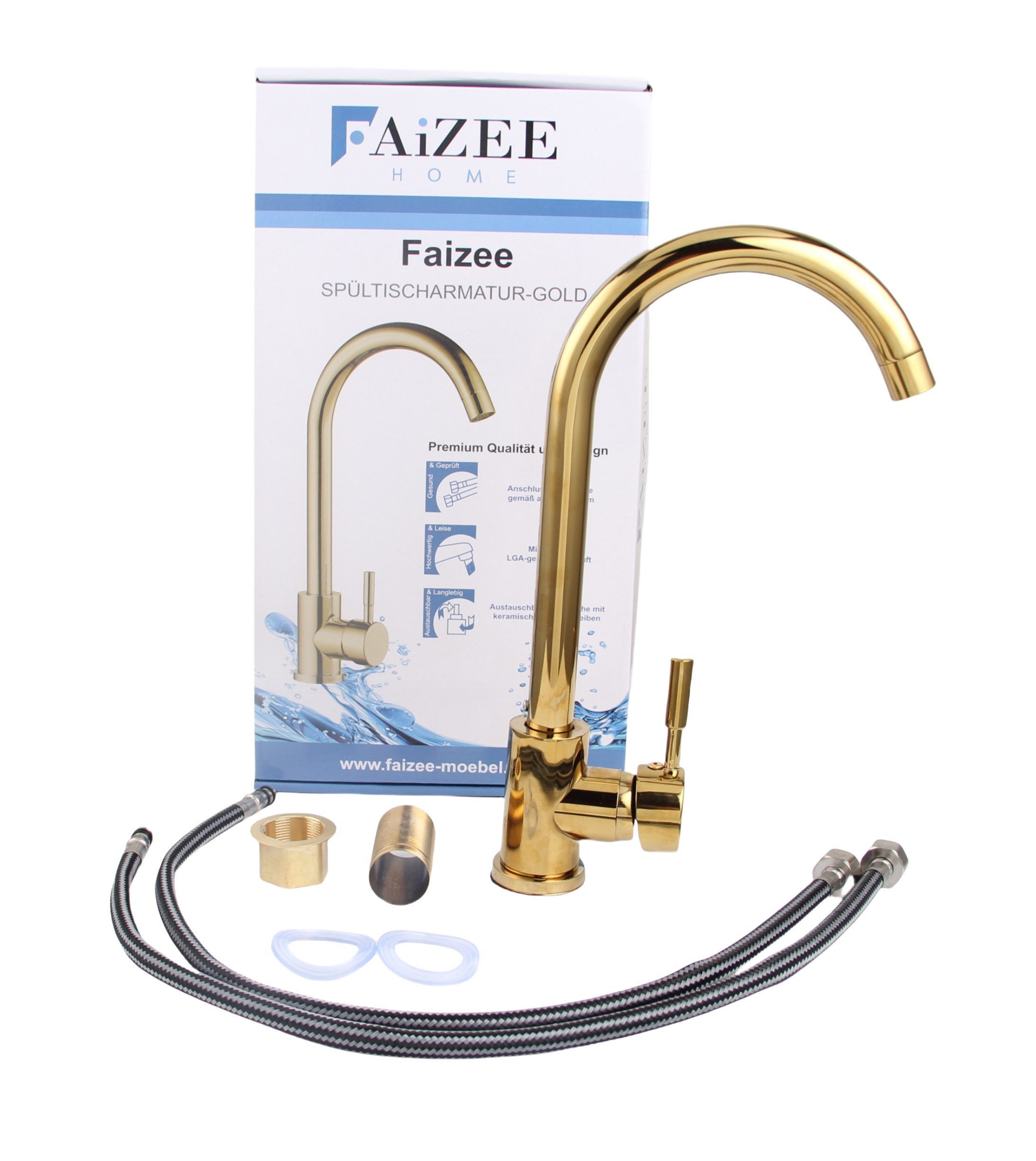 Faizee Möbel Badarmatur Badarmatur Bad WC Wasserhahn Einhandmischer Waschtischarmaturen verchromt