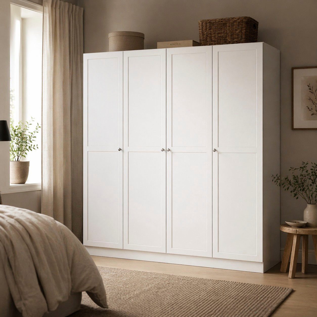 Home affaire Kleiderschrank Kleiderschrank Billund im skandinavischen Design Viel Stauraum mit Böden & Kleiderstange, praktische Aufteilung