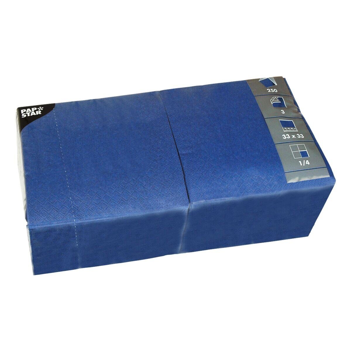 PAPSTAR Papierserviette, (250 St), 3-lagig, 33x33 cm, 1/4-Faltung