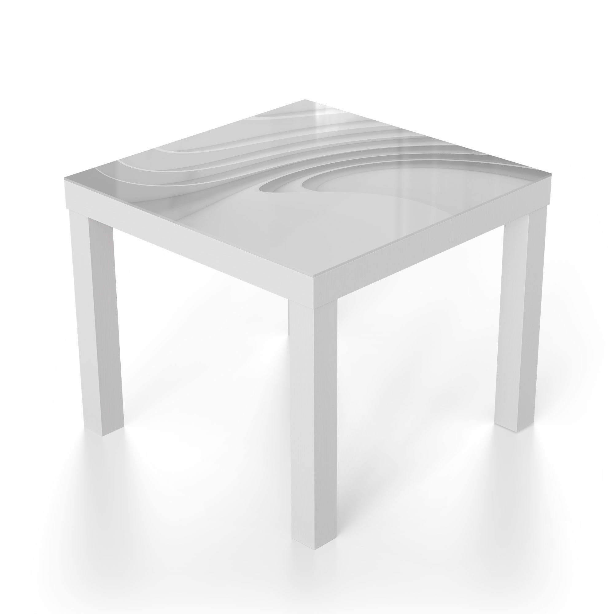 Couchtisch Lamellenlinien', Glas Glastisch Beistelltisch modern DEQORI 'Fließende Weiß