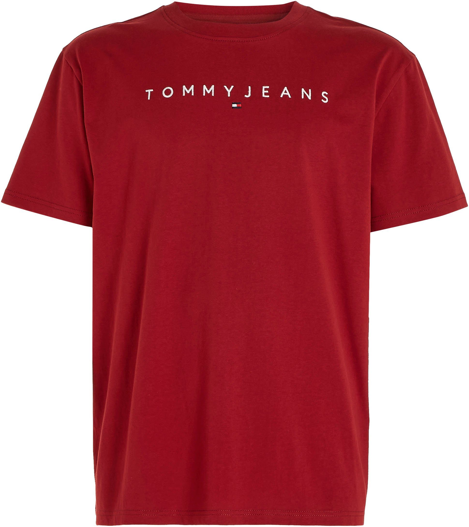 Magma Jeans LINEAR EXT TEE Logo-Schriftzug Plus T-Shirt LOGO Tommy mit REG Tommy Jeans TJM Red