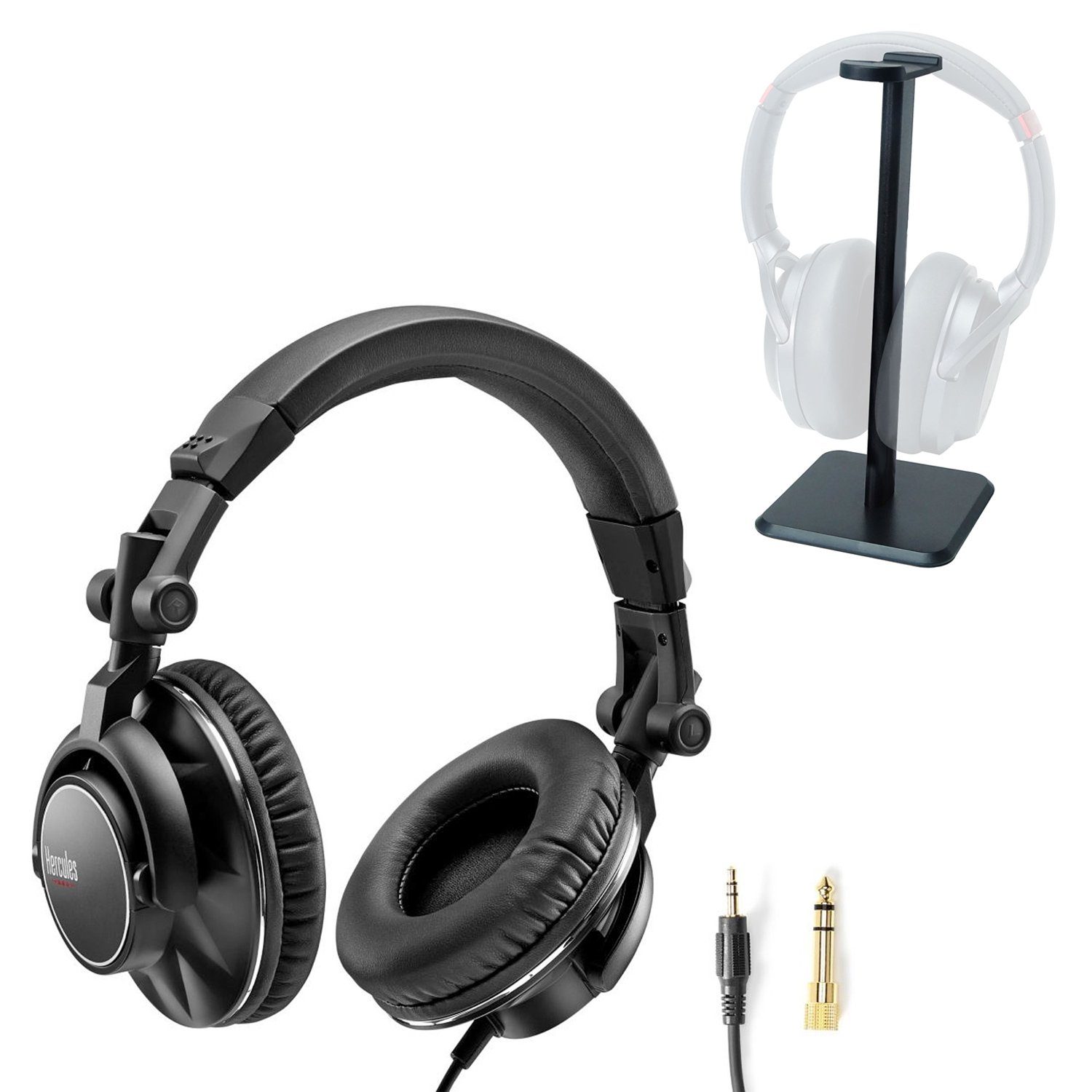 Hercules HDP DJ60 DJ Kopfhörer mit Tisch-Stativ DJ-Kopfhörer