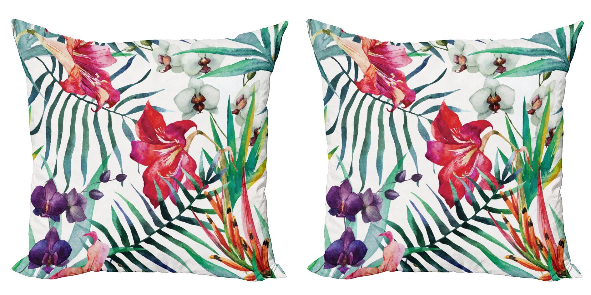 Abakuhaus Bunt tropische Kissenbezüge Doppelseitiger Stück), Digitaldruck, (2 Accent Modern Orchideen
