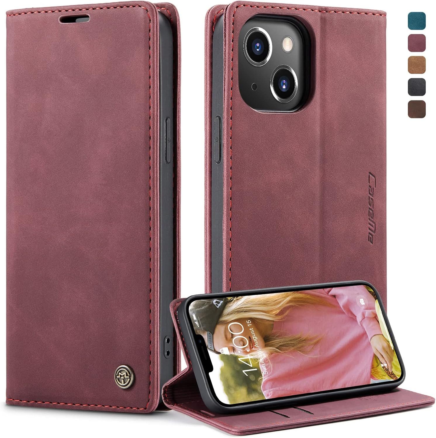 CaseMe Handyhülle Handyhülle für iphone Klapphülle Case Tasche mit Magnet Kartenfach