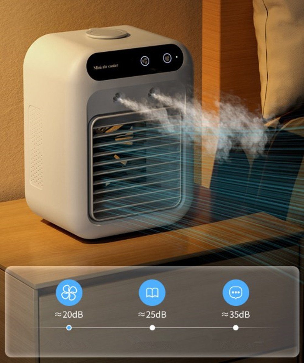 XDeer Heizkörper Mobile Klimageräte,Tragbarer Windgeschwindigkeiten,Desktop Mini mit Kühlventilator Verdunstungskühler mit 2, Wasserkühlung Lüfter