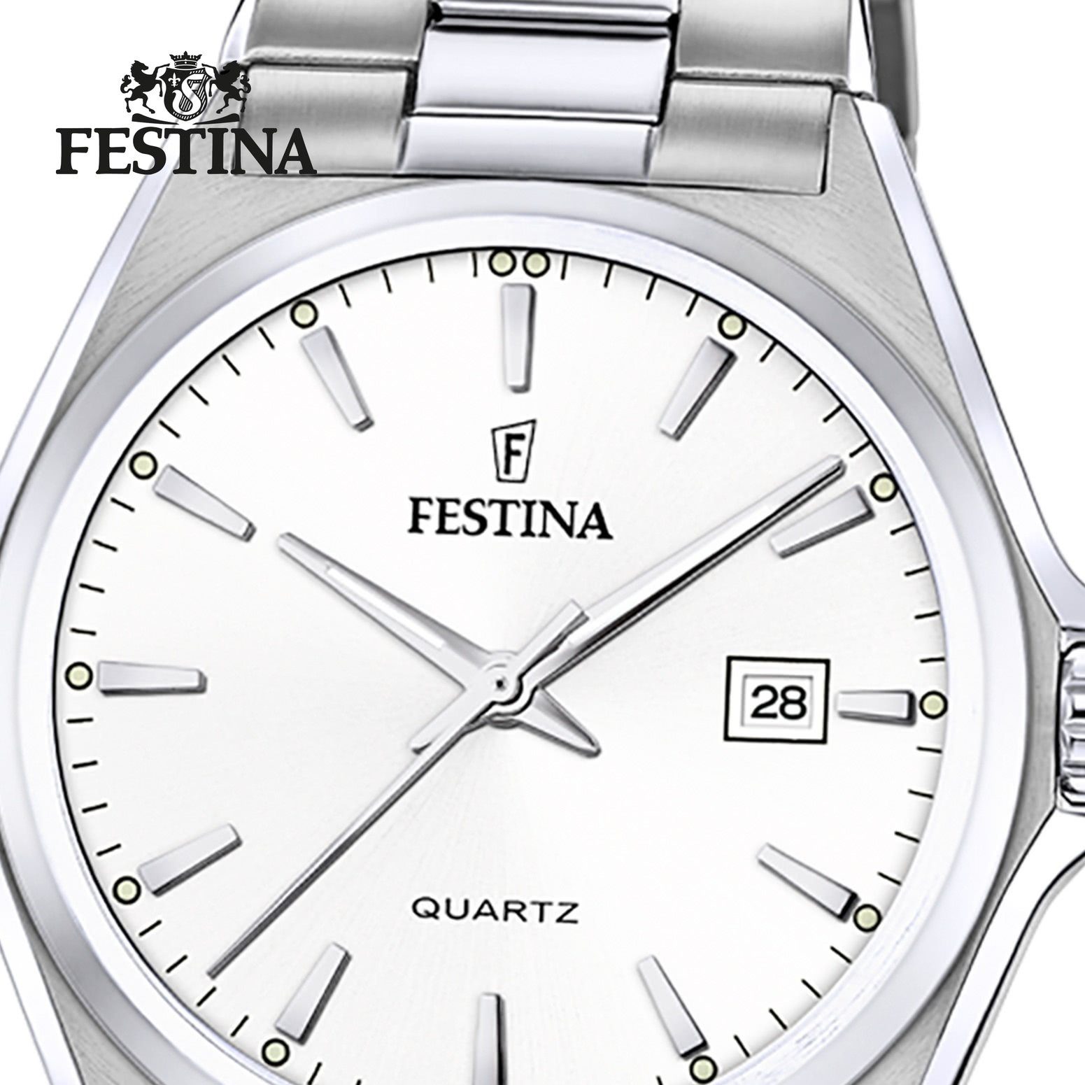 Festina Quarzuhr Festina Herrenuhr Klassik, Herren Edelstahlarmband silber, rund, Armbanduhr Casual