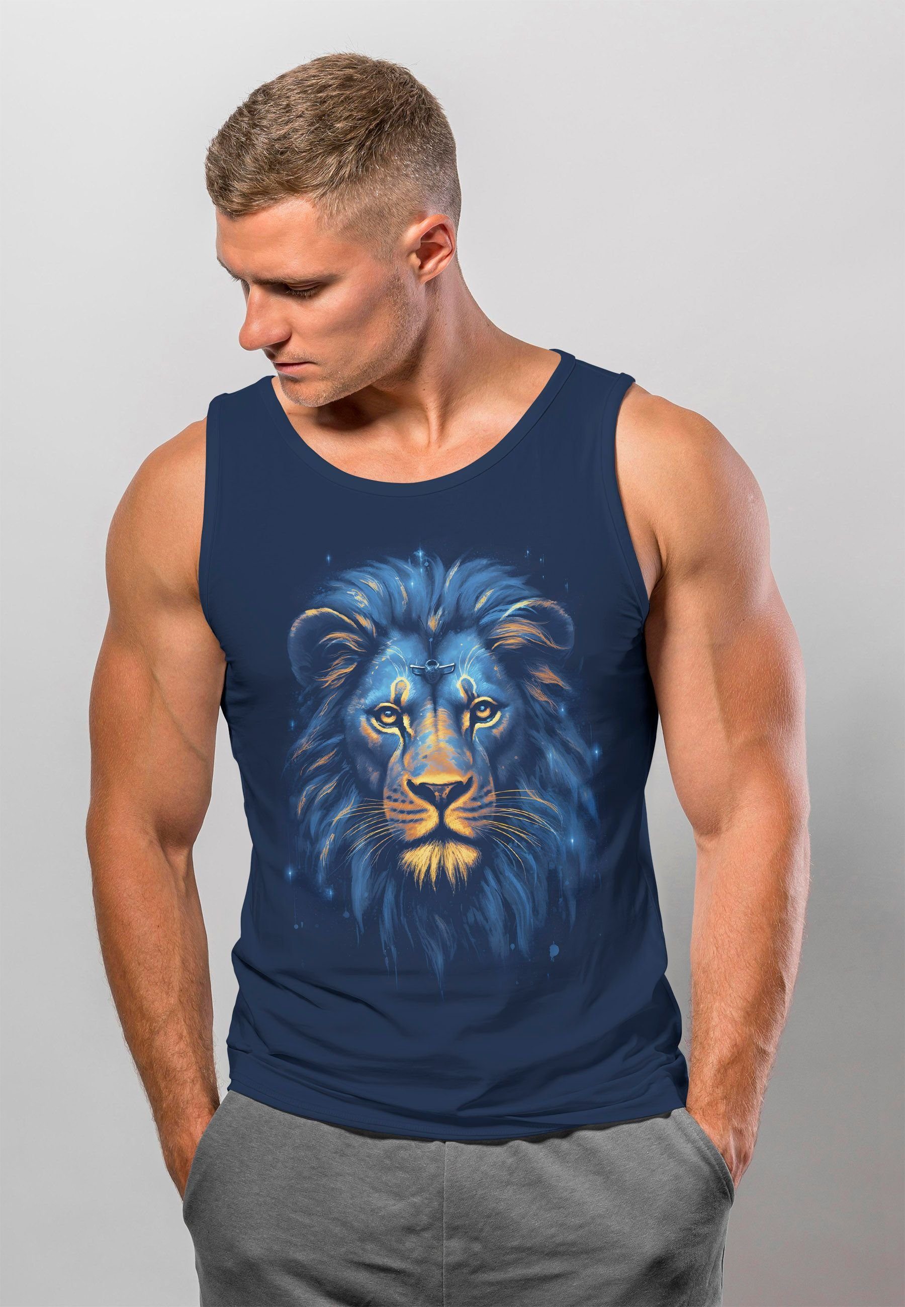 Neverless Tanktop Herren Tank-Top Löwe Lion günstig online kaufen