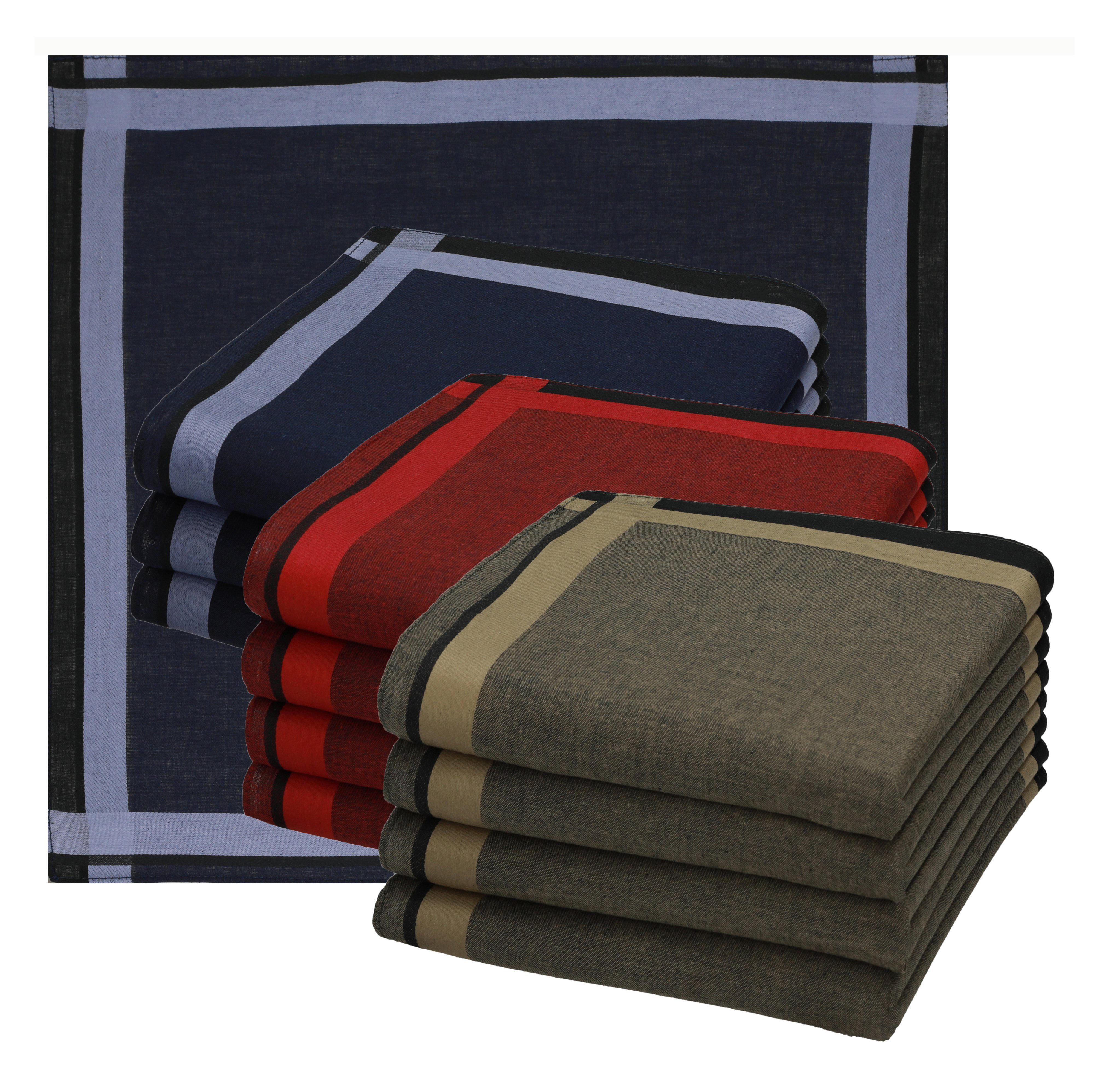 Betz Taschentuch 12 Stück Herren Taschentücher Leo 3 40 x 40 cm, 100% Baumwolle