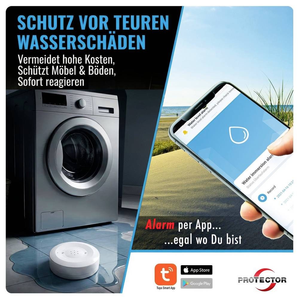 Protector WA-3 Wassermelder mit WIFI-Alarmweiterleitung mit App-Steuerung Wassermelder (mit App-Steuerung)