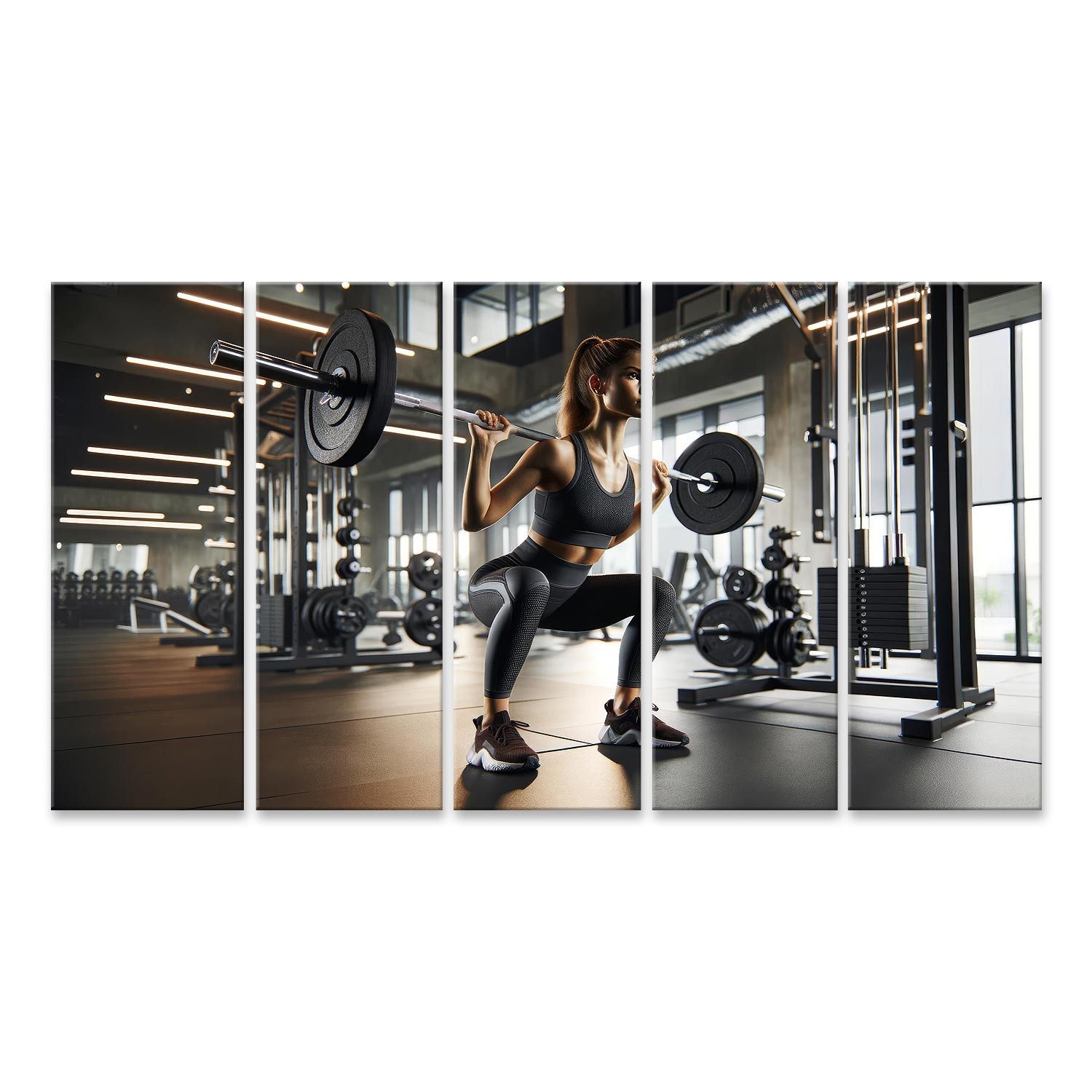 Leinwandbild Stählerne Disziplin in der Fitnessoase