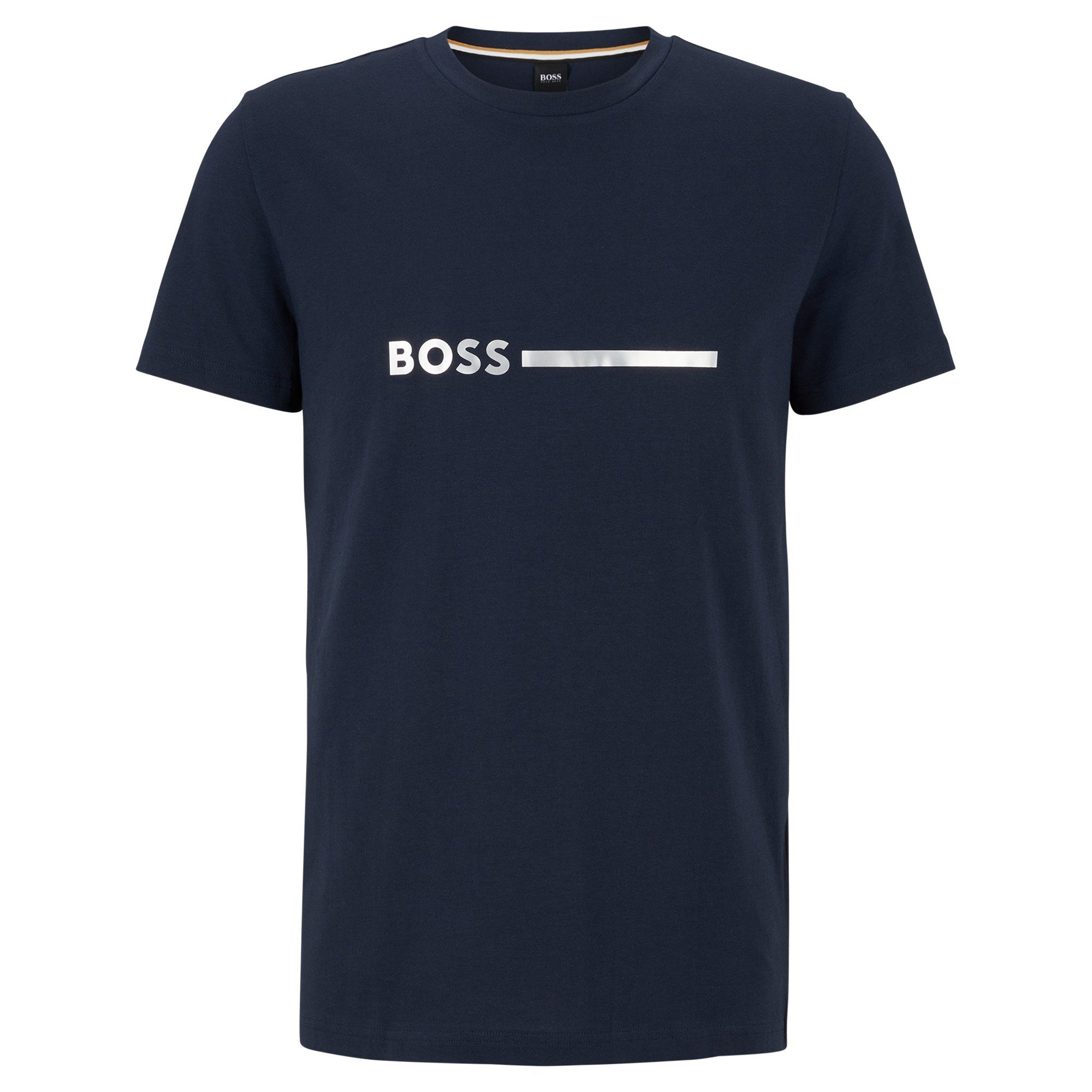 Special, Herren Rundhals, - T-Shirt Dunkelblau BOSS T-Shirt Kurzarm