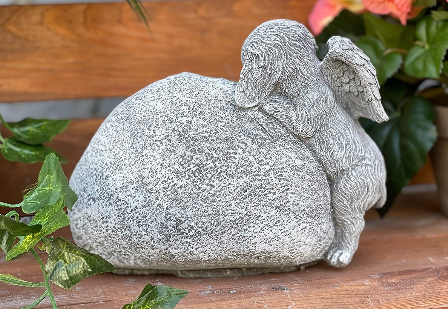 Stone and Style Gartenfigur Frostfeste Steinfigur Grabschmuck Hund "In Erinnerung" – Bild 4 von 5