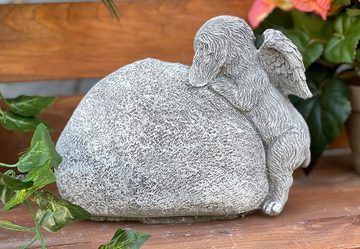Stone and Style Gartenfigur Grabschmuck Grabstein Hund mit Inschrift