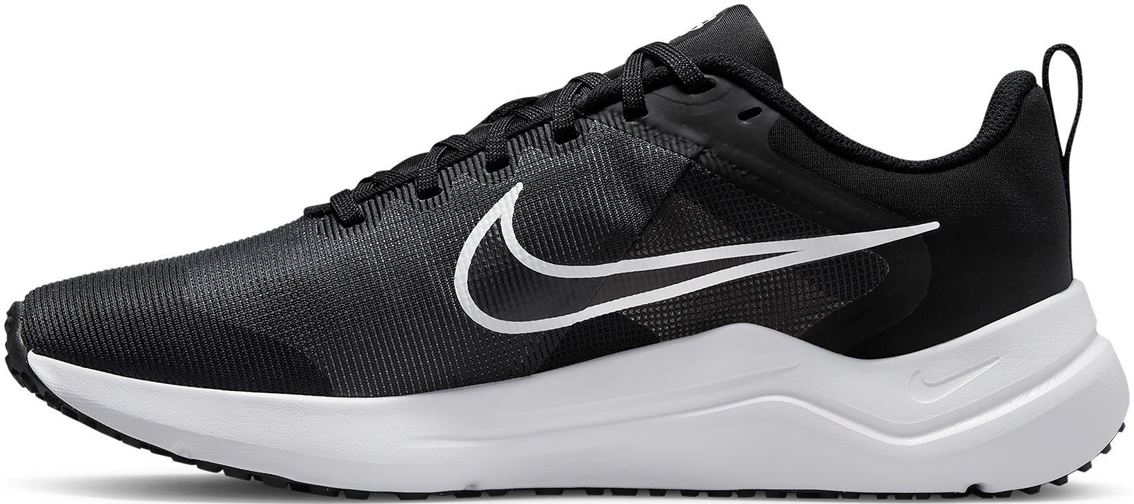 Nike DOWNSHIFTER 12 BLACK-WHITE-SMOKE-GREY-PURE-PLATINUM Laufschuh