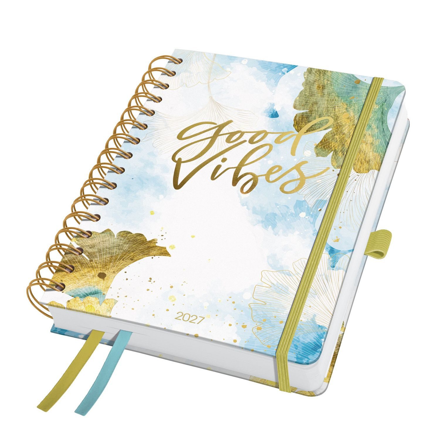 Sigel Buchkalender SIGEL 7J606 Spiral-Kalender Jolie 2027, ca. A5, Good Vibes, Hardcover