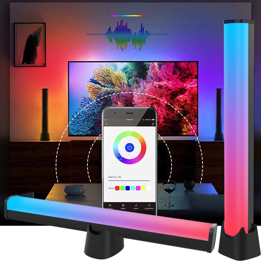 Rosnek LED Stripe Intelligente, Musik Sync, RGB, für Gaming PC TV Zimmer,  Bluetooth-Verbindung,Hintergrundbeleuchtung Rhythmus Lampe