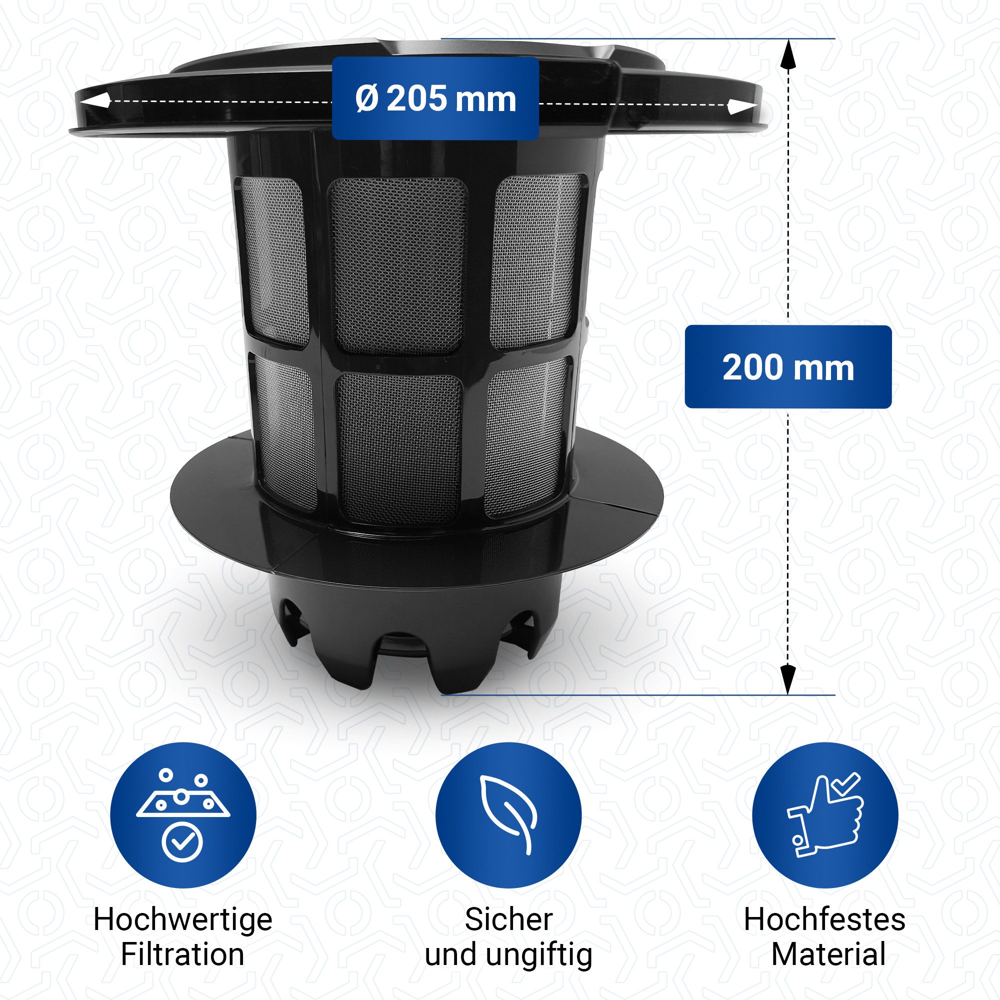 BOSCH Abluftfilter Abluftfilterzylinder 00708278, Zubehör für Staubsauger, Lamellenfilter 205mmØ