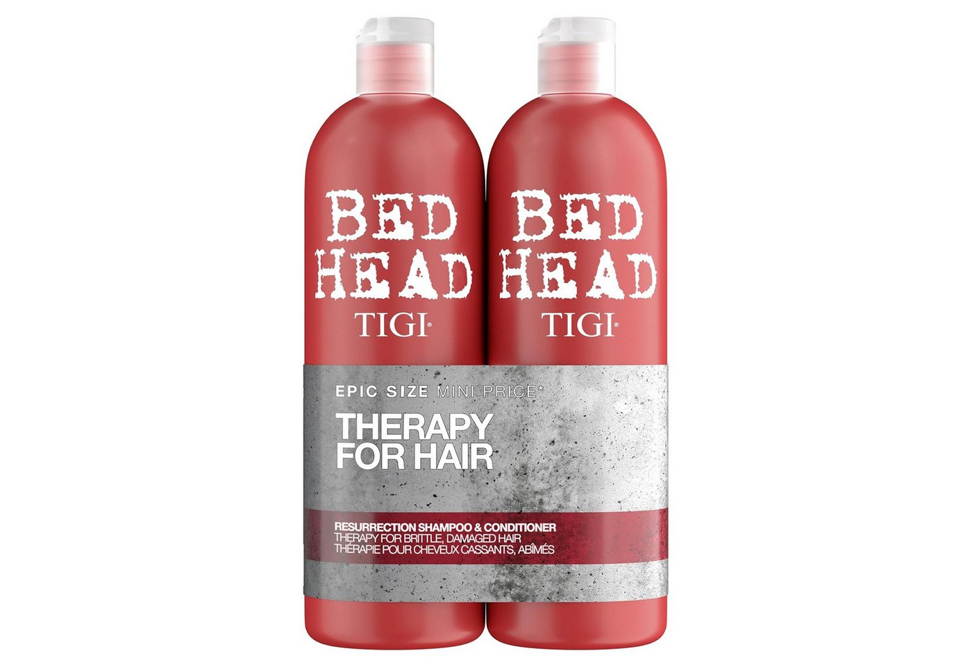 BED HEAD Haarshampoo by TIGI Resurrection Shampoo und Conditioner Set, 2x750ml Set, Haarpflege für sprödes und strapaziertes Haar
