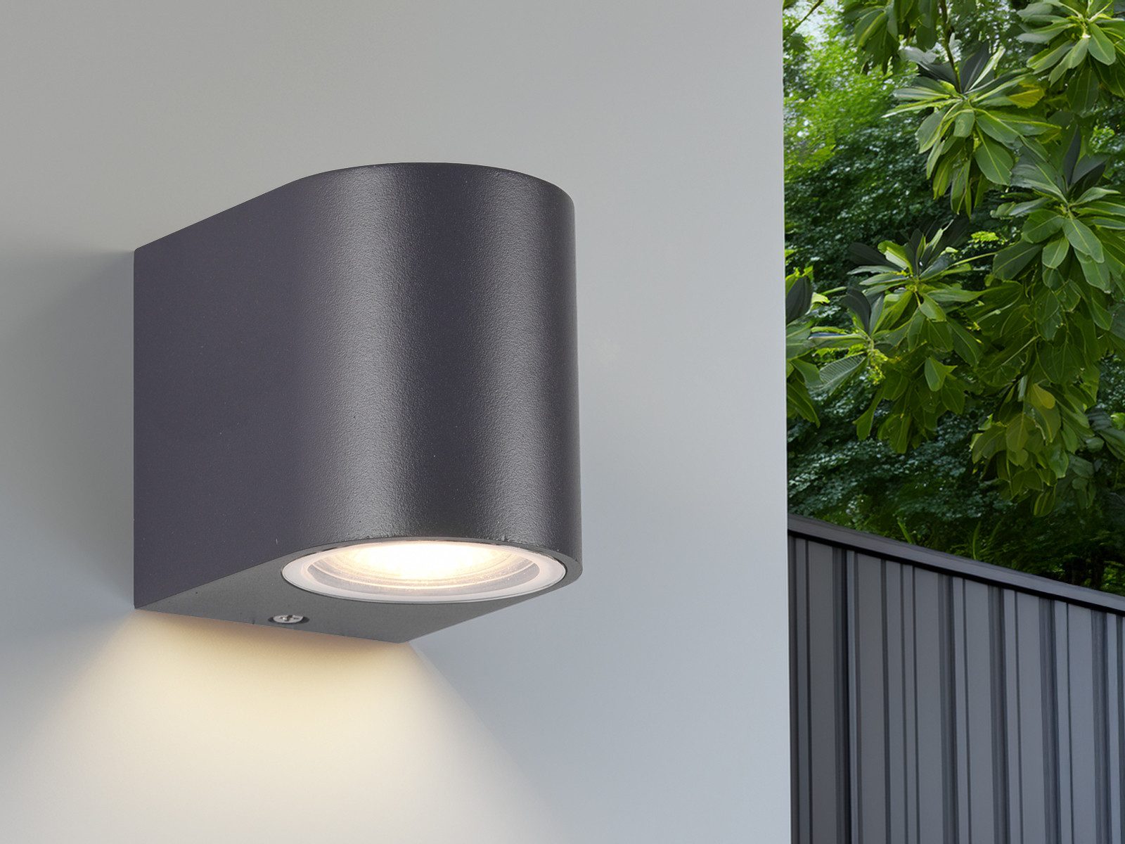 meineWunschleuchte Außen-Wandleuchte, ohne Leuchtmittel, Downlight Fassaden günstig online kaufen