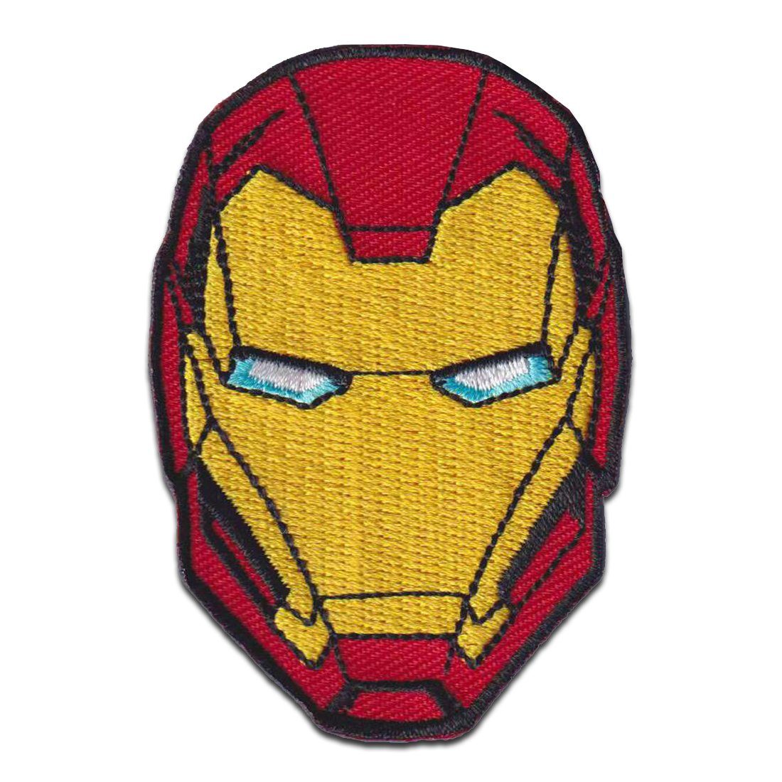 MARVEL Aufnäher Bügelbild, Aufbügler, Applikationen, Patches, Flicken, zum aufbügeln, Polyester, Avengers Iron Man Kopf - Größe: 7,1 x 4,8 cm