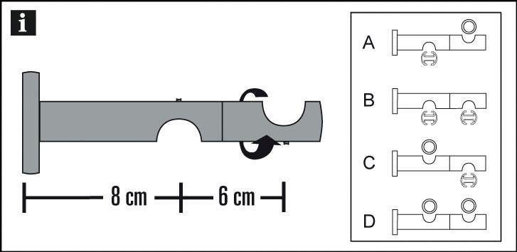 Einzelprogramm Doppel-Kombiträger mm Chicago GARDINIA, 20 (1-St), Serie Ø edelstahlfarben Träger offen,