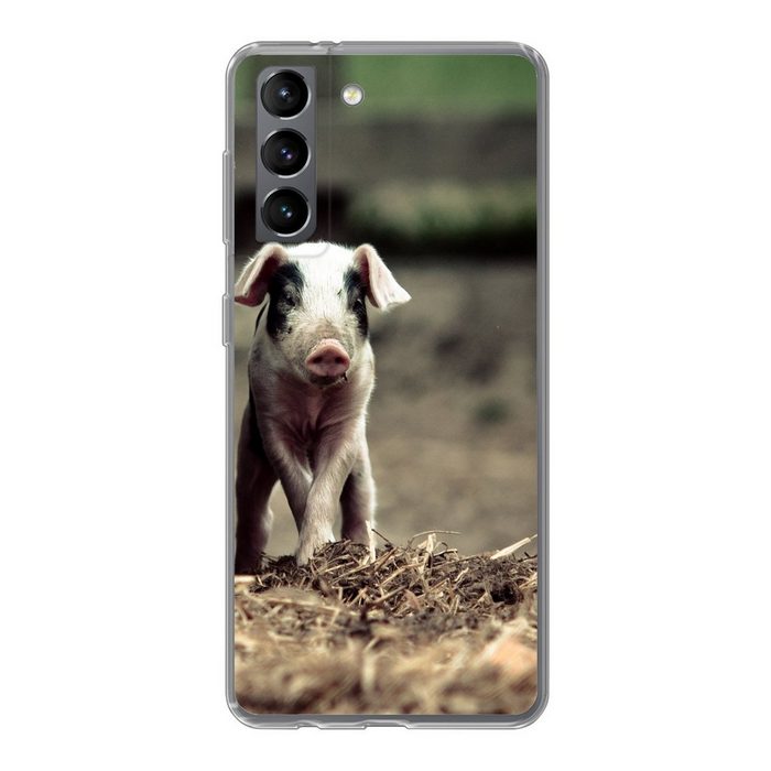 MuchoWow Handyhülle Schwein - Stall - Baby Phone Case Handyhülle Samsung Galaxy S21 Silikon Schutzhülle