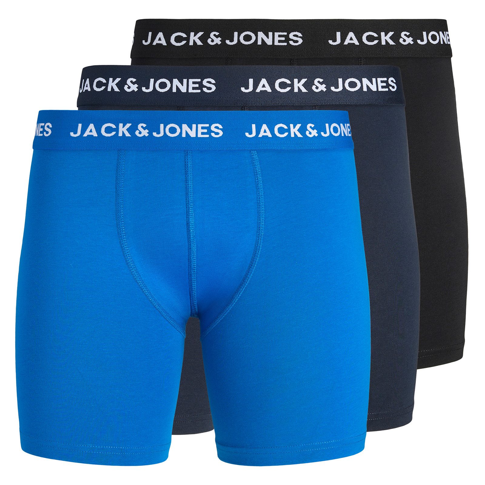 Jack & Jones PlusSize Boxershorts Jack&Jones 3er-Pack XXL Pants schwarz//blau JACCARL (Spar-Pack, 3-St., 3er-Pack)