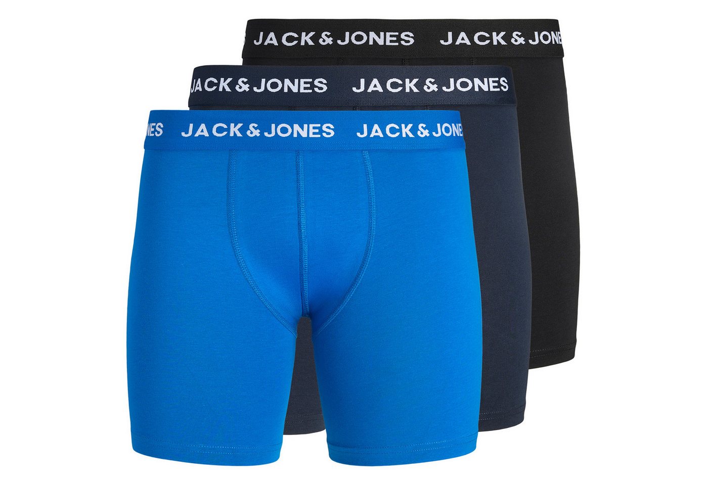 Jack & Jones PlusSize Boxershorts Jack&Jones 3er-Pack XXL Pants schwarz//blau JACCARL (Spar-Pack, 3-St., 3er-Pack)