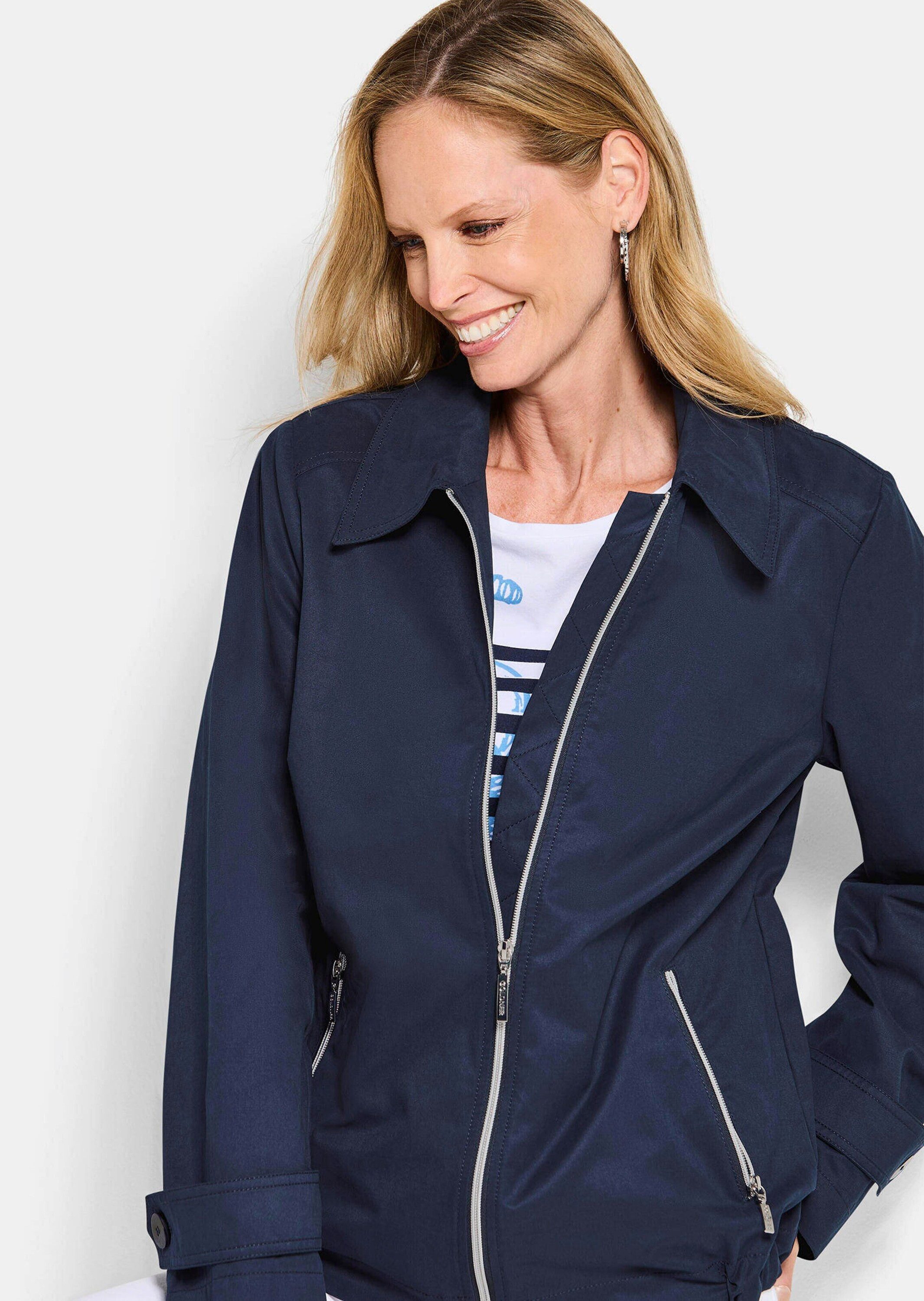 GOLDNER Outdoorjacke Sommerblouson mit Reißverschluss Freizeitjacke mit Umlegekragen, Taschen, Reißverschluss und Langarm – Bild 4 von 5