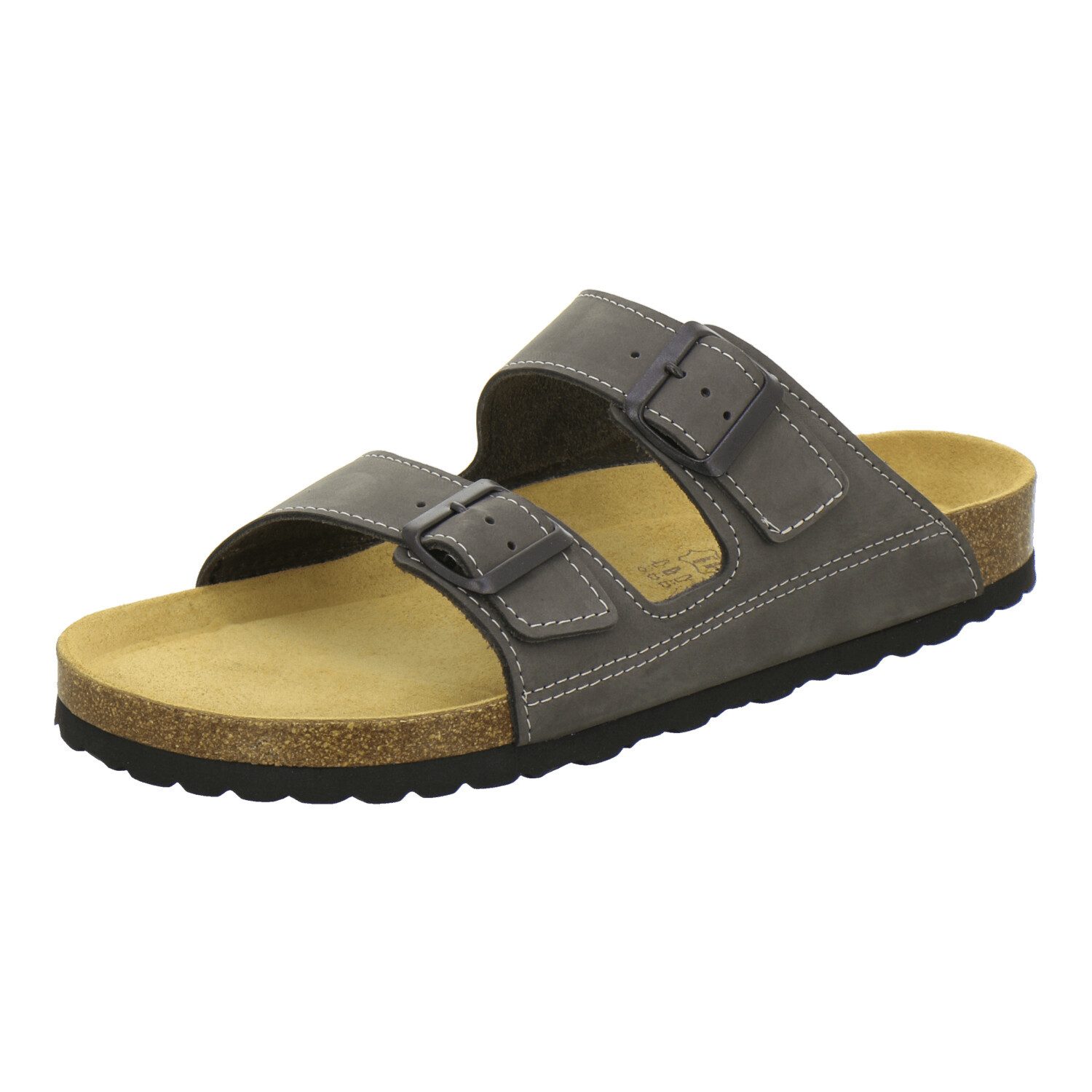 AFS-Schuhe 311082 Zweischnaller Pantolette für Herren mit Fußbett, bequeme Sandalen aus Leder