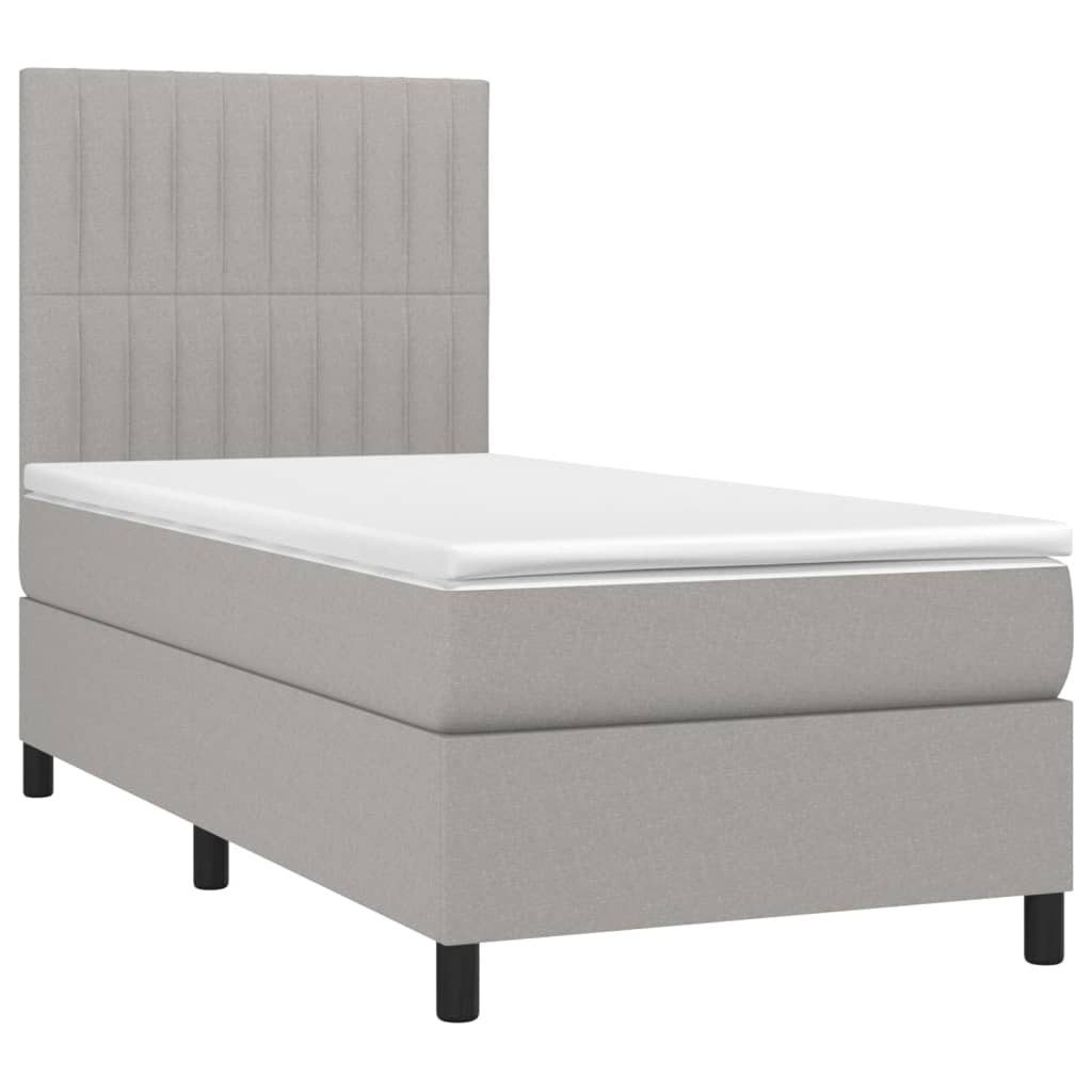 vidaXL Bett Boxspringbett mit Matratze Hellgrau günstig online kaufen